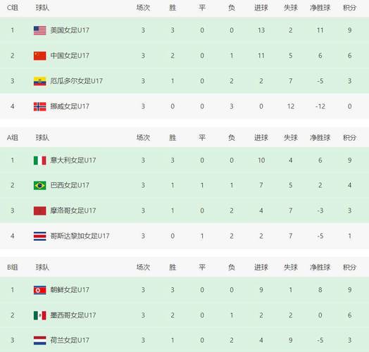 1991年女足世界杯赛程表，1991年世界女子足球锦标赛中国队获得第几名？